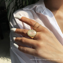 Best-Selling New Ring Female Personality Simple Resin Joint Ring French Light Luxury Design Ring